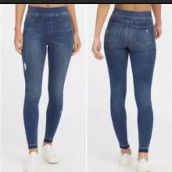 Spanx Distressed High Rise Pull On Skinny Jean Raw Hem Size XS - Picture 1 of 12